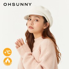 OH Women's Beret Hat Classic French Style 100 Wool Cap Hat Beanie Retro Cap