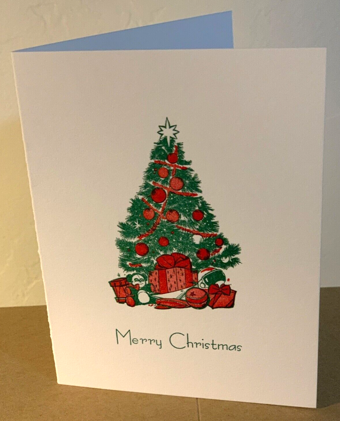 Letterpress Lettra Merry Christmas Note Cards Boxed Set of 5 with