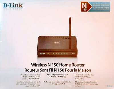 Sealed New D-Link N150 Home 150 Mbps 4-Port 10/100 Wireless N Router (DIR-601) 