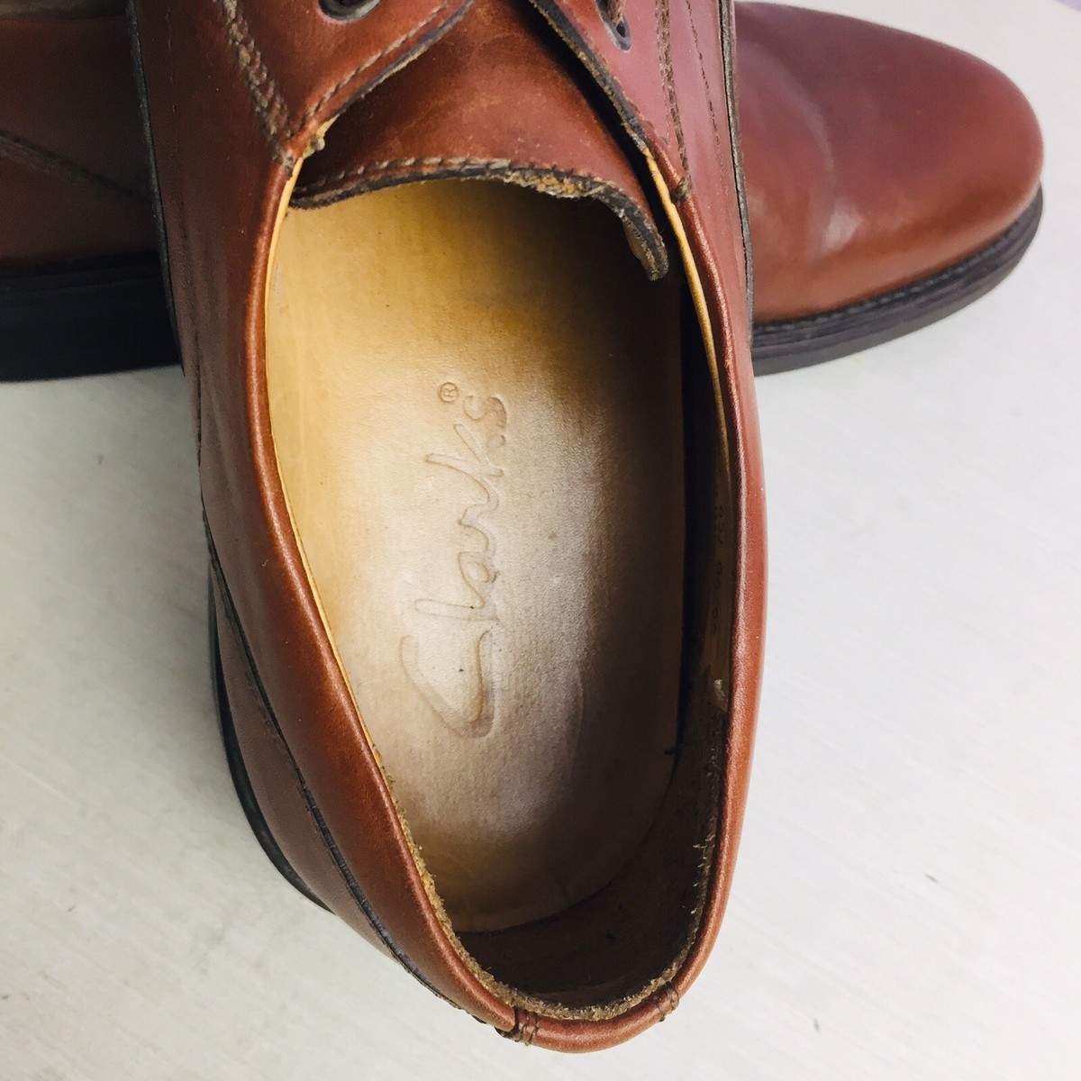Clarks Mens Brown Leather Derby Dress Shoes Made in Italy Size 11 N 36793 CLARKS Oxford 36793 Brown Leather Mens Dress Shoes Size 11.5  main image 3