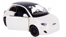 Fiat 500e Family Italian Car Model Diecast Toy White 1:28 Scale Kinsmart
