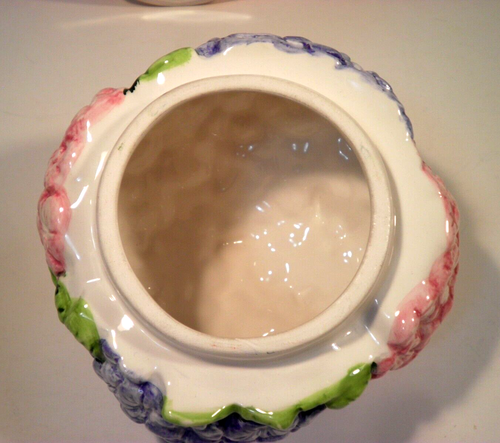 Large Hydrangea Flower Pot Candle Snowball Pink Purple 2 Piece Unlit Ceramic 7x6 - Picture 8 of 13