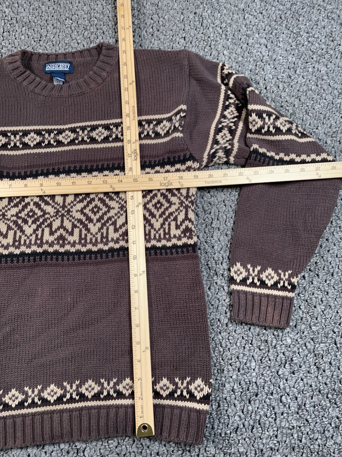 Lands' End Geometric Snowflake Pattern Sweater Wo… - image 7