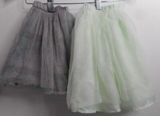 2pcs Old Navy Lime Green OshKosh Gray Plaid Girls Tulle Tutu Skirts Size 5T