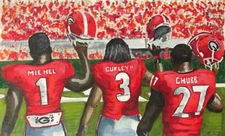 SEC UGA SPORTS PLAYER PRINT of Georgia's Michel, Gurley & Chubb by Michael Brown