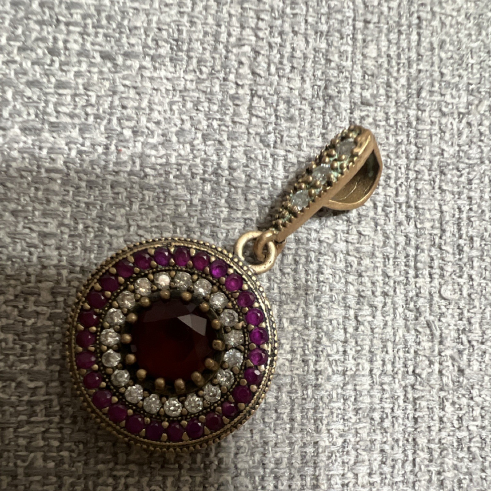 Sterling Silver 925 Ruby Diamond Round Dangle Dro… - image 4