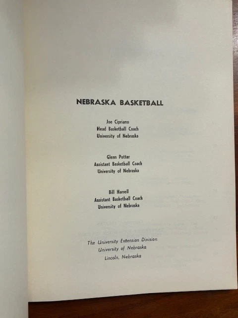 VERY RARE 1968 Nebraska Basketball Joe Cipriano Basketball Booklet - Image 3 of 4