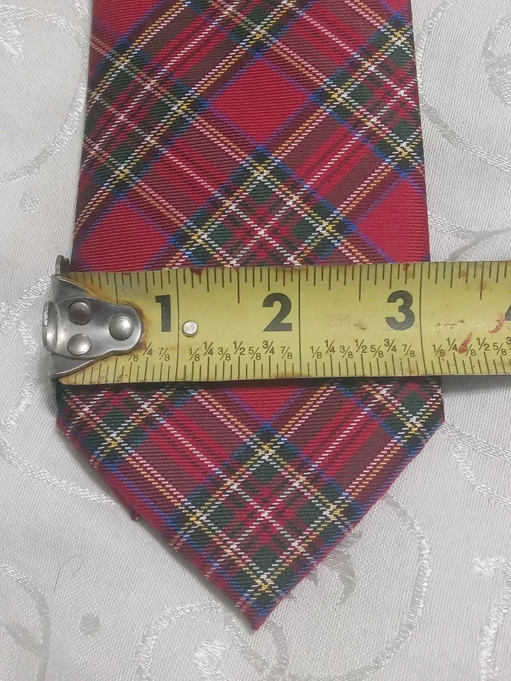 Nueva corbata Brooks Brothers Traveler roja tartán 100 % seda resistente a las manchas  Foto 4 de 4