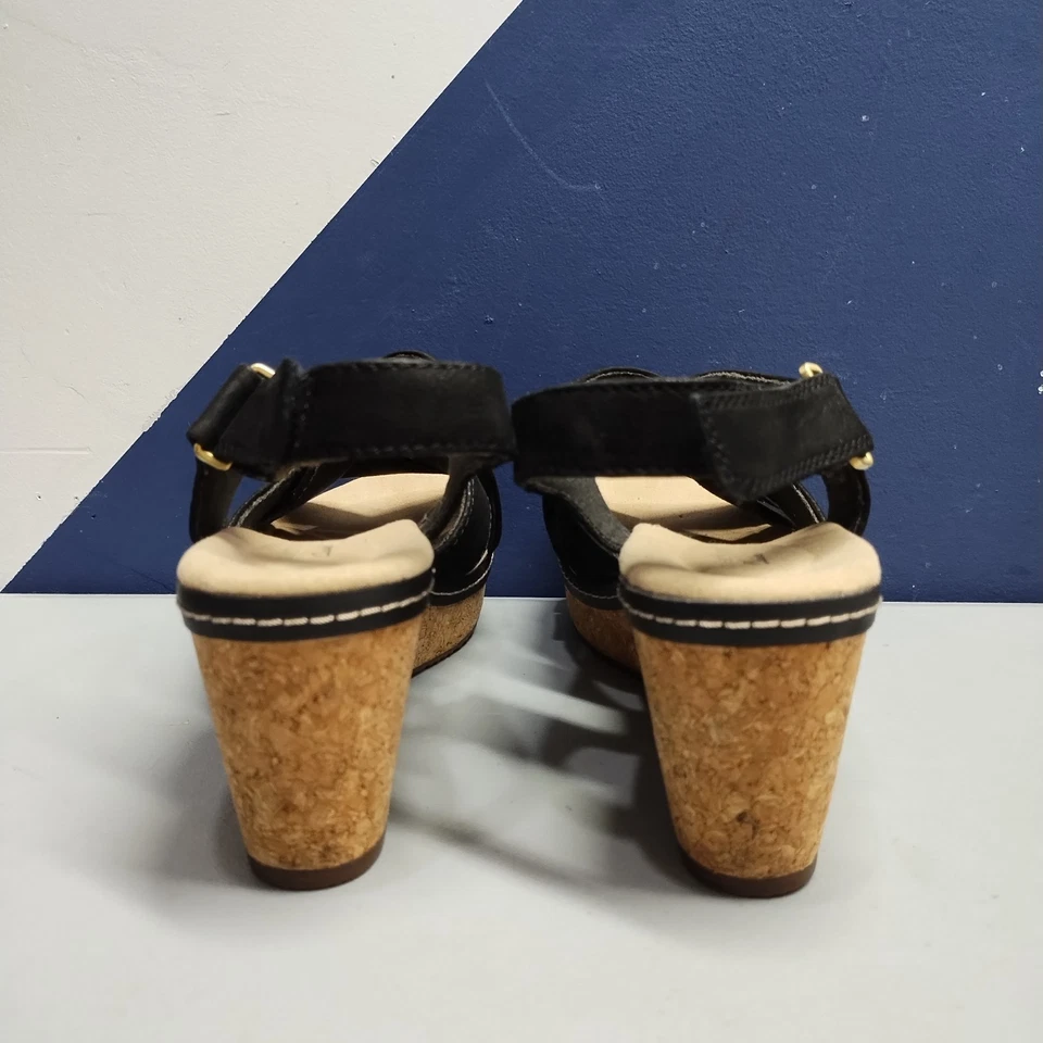 Sandalias Clarks Rose Erin con cordones para mujer EE. UU. 9M multi cuña cómodas gancho y bucle Foto 4 de 4