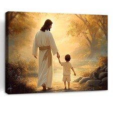 Jesus and Child Canvas Wall Art Religious Poster Print Christian Home Decor