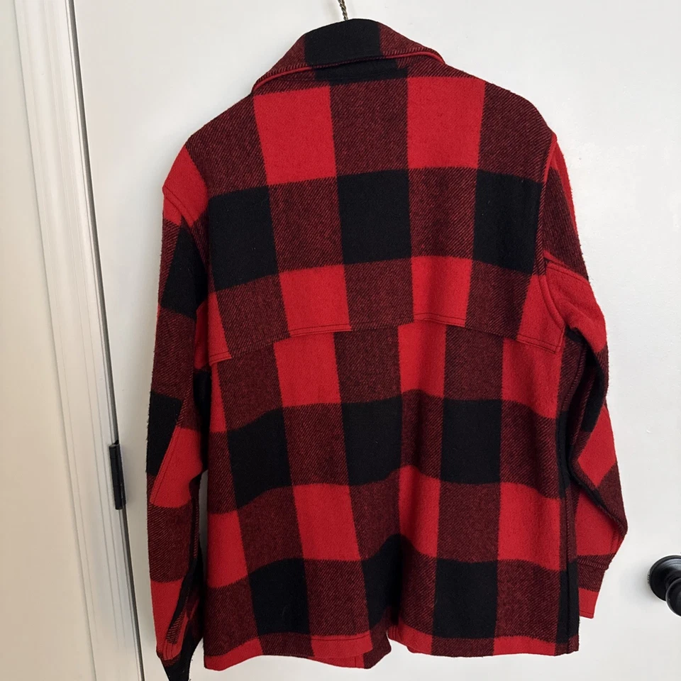 Vintage Woolrich Buffalo Plaid Wool Chore Jacket Men’s in Red and Black Size L - Image 3 of 4