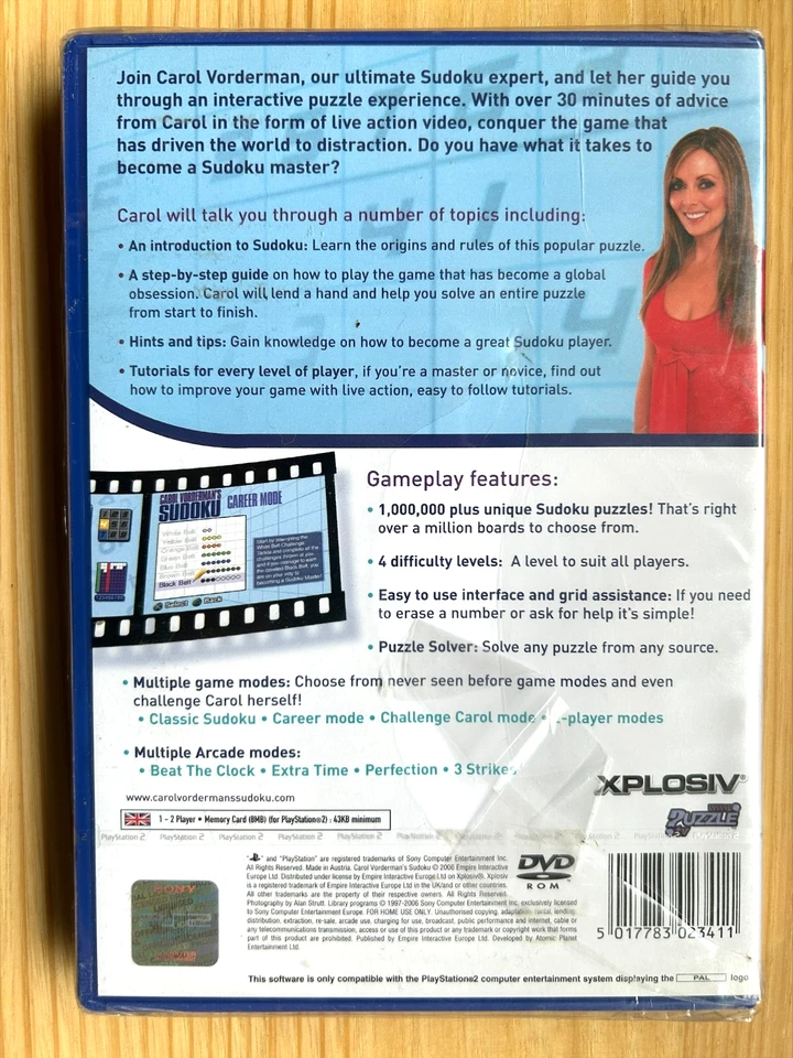 Carol Vorderman's Sudoku PS2 PlayStation 2 Game - Brand New & Sealed - Image 2 of 4