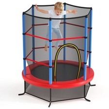 Toddler Trampoline, 55  Trampoline for Kids with Bottom-to-Top All-Round Encl...