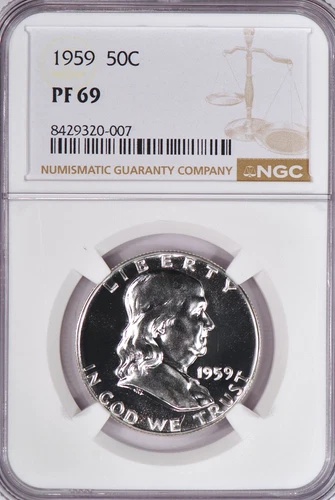 1959 Franklin Half Dollar Proof NGC PF 69 PR Gem Silver Coin 50C