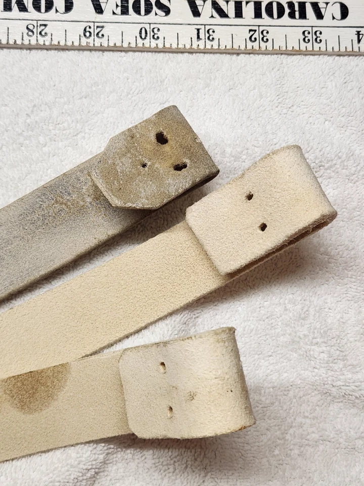 Lot of 3 White Leather Parade Rifle Slings – JC CO 1988 Marked – Likely... - Image 3 of 4