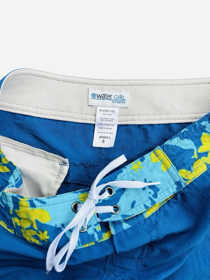 Pantalones de surf Patagonia Water Girl para mujer 6 azules de nailon cintura floral vintageY2K Foto 3 de 4