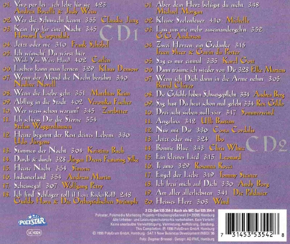 CD Various Artists - Sahnestücke 96/1 - 38 deutsche Top-Hits - Bild 2 von 2