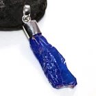 Cap Purple Titanium Aura Quartz 925 Silver Plated Pendant 2.5" Fashion Sale GW