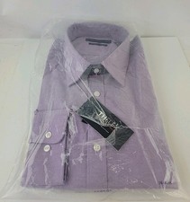 Tommy Hilfiger Men's THFlex Athletic Fit Button Shirt Lavender Size 16 34/35