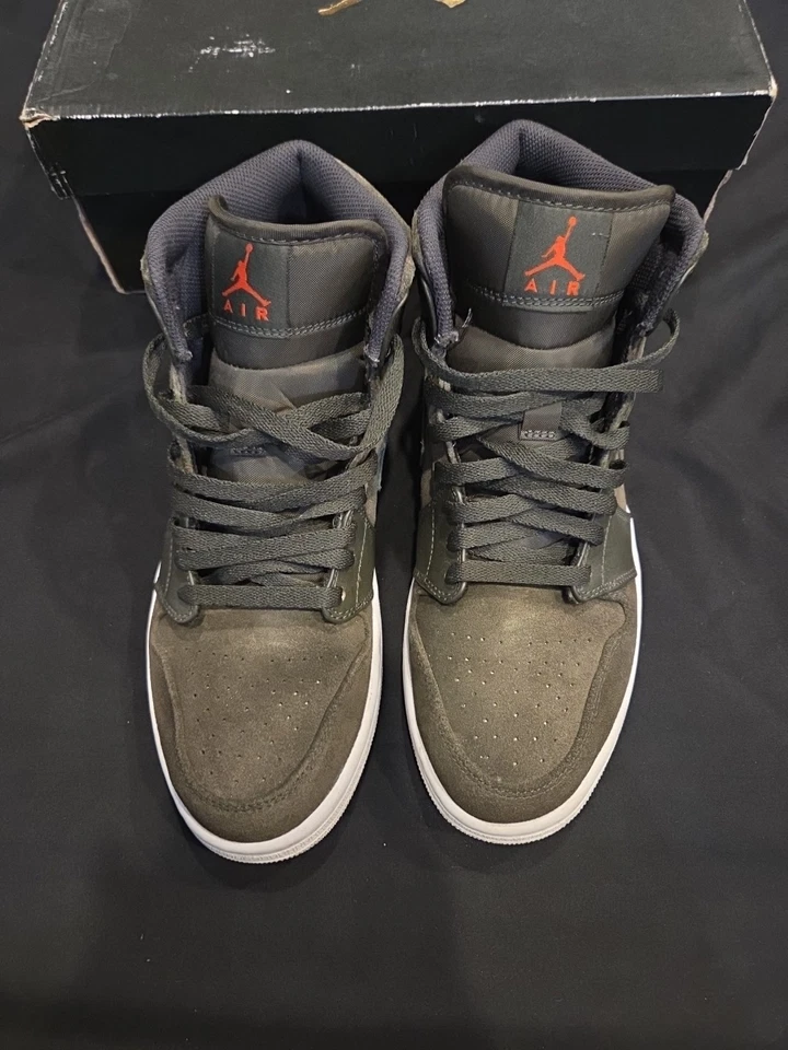 Jordan 1 Mid Sequoia Max 橙色 2016 运动鞋 554724-302 男式 11 码 — 第 3/4 张图片
