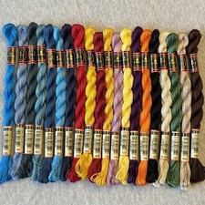 20 DMC Coton Perle Size 5 Thread 100 Cotton Assorted Colors No Repeats