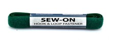 Green Sew-on Hook  Loop Fastener,100 Nylon,3/4" x 24"