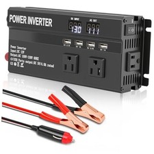 1200W Power Inverter, 12v to 110V AC Car Inverter with Fast Charging 2.4A USB
