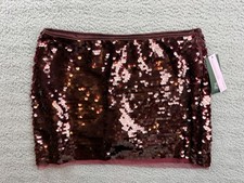 Wild Fable Skirt Womens Small Red Sequin Mini Lined Pull On Party Holiday