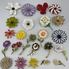 Lot of 23 AS IS Enamel Flower Power Brooch Pins Costume Jewelry