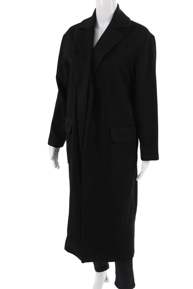 Topshop Abrigo Mujer Negro Cuello Manga Larga Talla 2 Foto 2 de 4