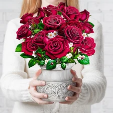 3D Pop Up Card Paper Flowers Bouquet Birthday Anniversary Wedding Valentine