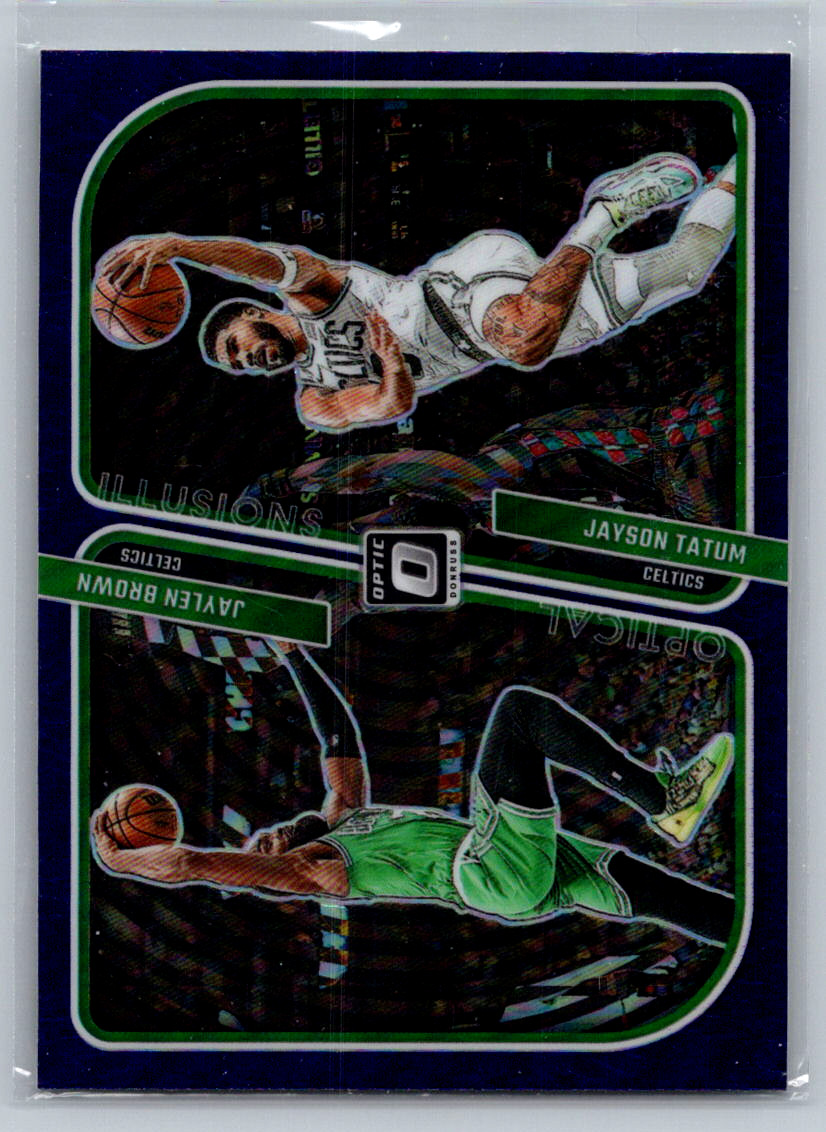 2023-24 Donruss Optic Jaylen Brown / Jayson Tatum #2 Optical Illusions Purple