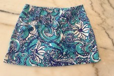 Lilly Pulitzer January Montauk Seafoam Floral Paisley Skort Skirt Womens Size 2