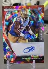 Osa Odighizuwa 2021 Panini Red Cracked Ice Prizm RC Rookie Auto #DPA-OOD UCLA 