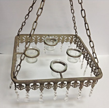 Lámpara de araña vintage Shabby Chic cuadrada de metal interior exterior