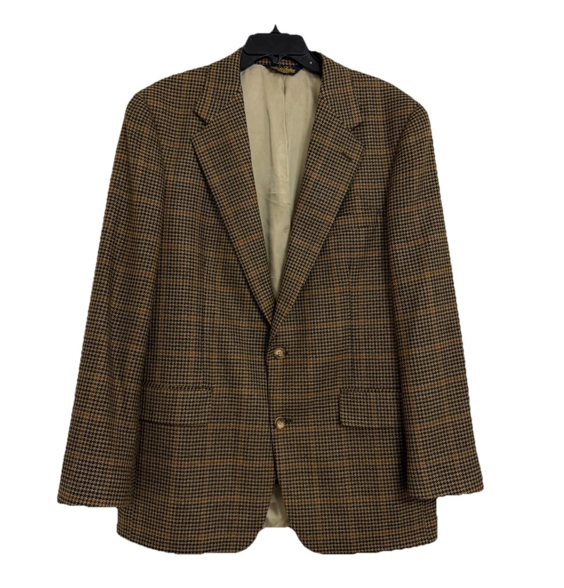 Blazer Vintage Brooks Brothers Marron Sauge à Carreaux - Laine/poly - Taille 42R - Occasion Très Bon état