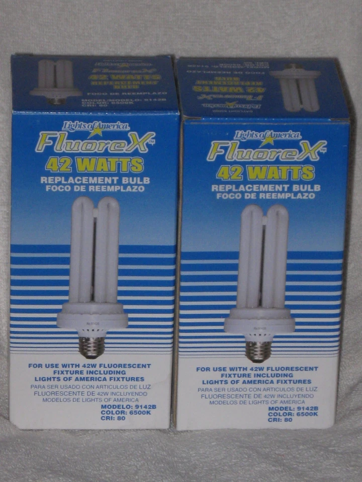 (2) Lights Of America FluoreX 42 Watts Replacement Bulbs #9142B Color 6500K NIB - Image 3 of 4