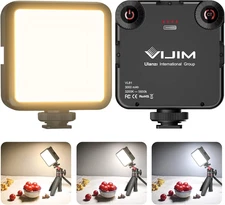 LED Video Light, VL81 on Camera Light with 3 Cold Shoe Rechargeable 3000Mah Batt
