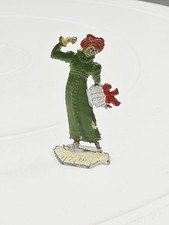 Vintage Heinrichsen German Flat Lead Figure Made Germany Woman Holding Present