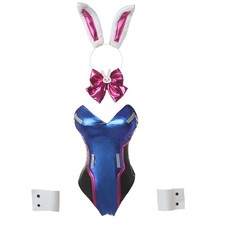 Nuoqi Dva Cosplay Costume - Hana Song Dva Bunny Girl Bodysuit Set Blue X-Large