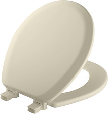 Cameron Biscuit Toilet Seat, Non Slip Heavy Duty Wood, Easy Clean, Made in USA,