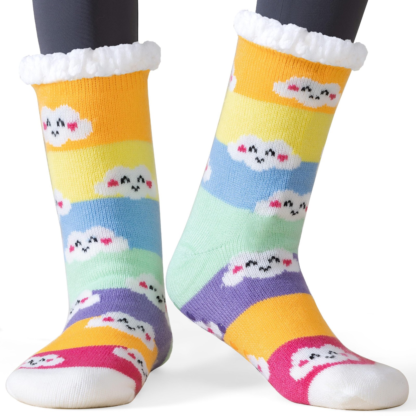 Chaussettes pantoufles de qualité supérieure en doublure polaire douce