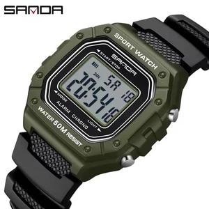Sanda G-Style Men's Sport Watch Green - LED Digital 5bar Waterproof Shockproof