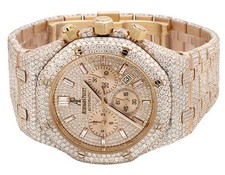 Mens Audemars Piguet 18K Rose Gold Royal Oak 41MM Full VS Diamond Watch 31.75 Ct 2