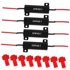 4Pcs 50W 6ohm Load Resistors, Fix LED Bulb Fast Hyper Flash Turn Signal Blink