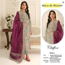 Heavy Chiffon Pakisatni Salwar Suit Indian Bollywood Ethnic Salwar Kameez Dress