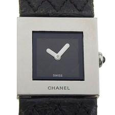 CHANEL H0009 Matelasse Watches blackDial Stainless Steel/leather Quartz An...