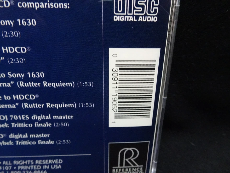 Various - Hdcd Sampler Volume 2 - REFERENCE RECORDINGS - NM - ORIGINAL CASE! - Image 4 of 4
