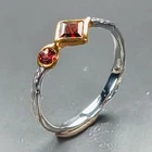 Gemstone Natural Garnet Ring 925 Sterling Silver Size 6.75 /R470789