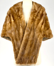 Vtg '50s Bullock  s Women  s Fur Stole Autumn Haze Mink Old Hollywood Glamour Sz M